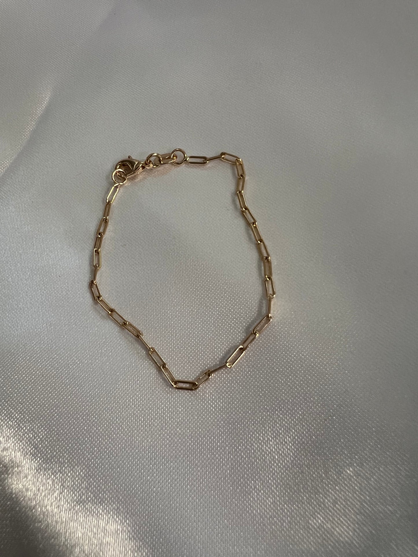 18k paper clip bracelet
