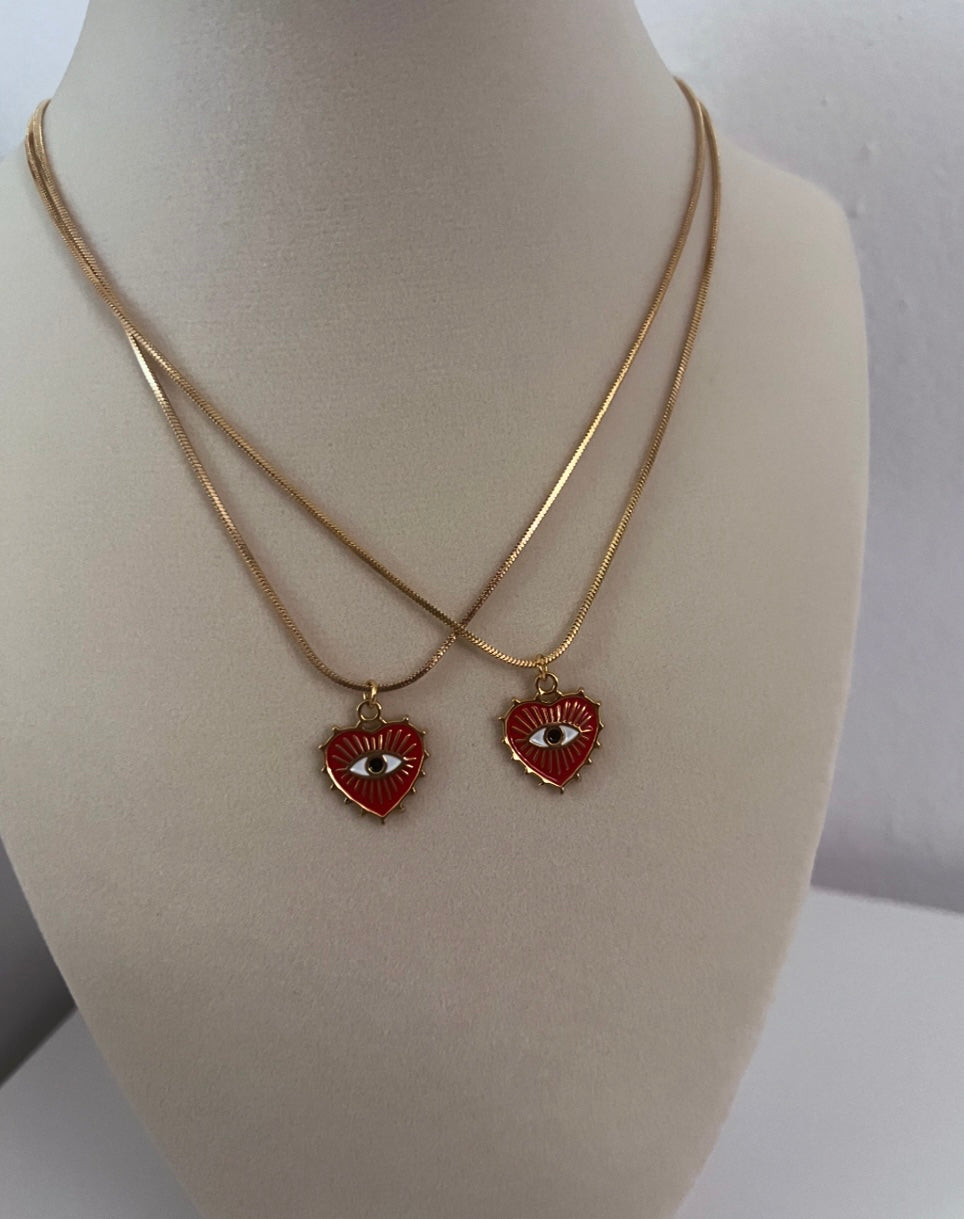 Red hear necklace